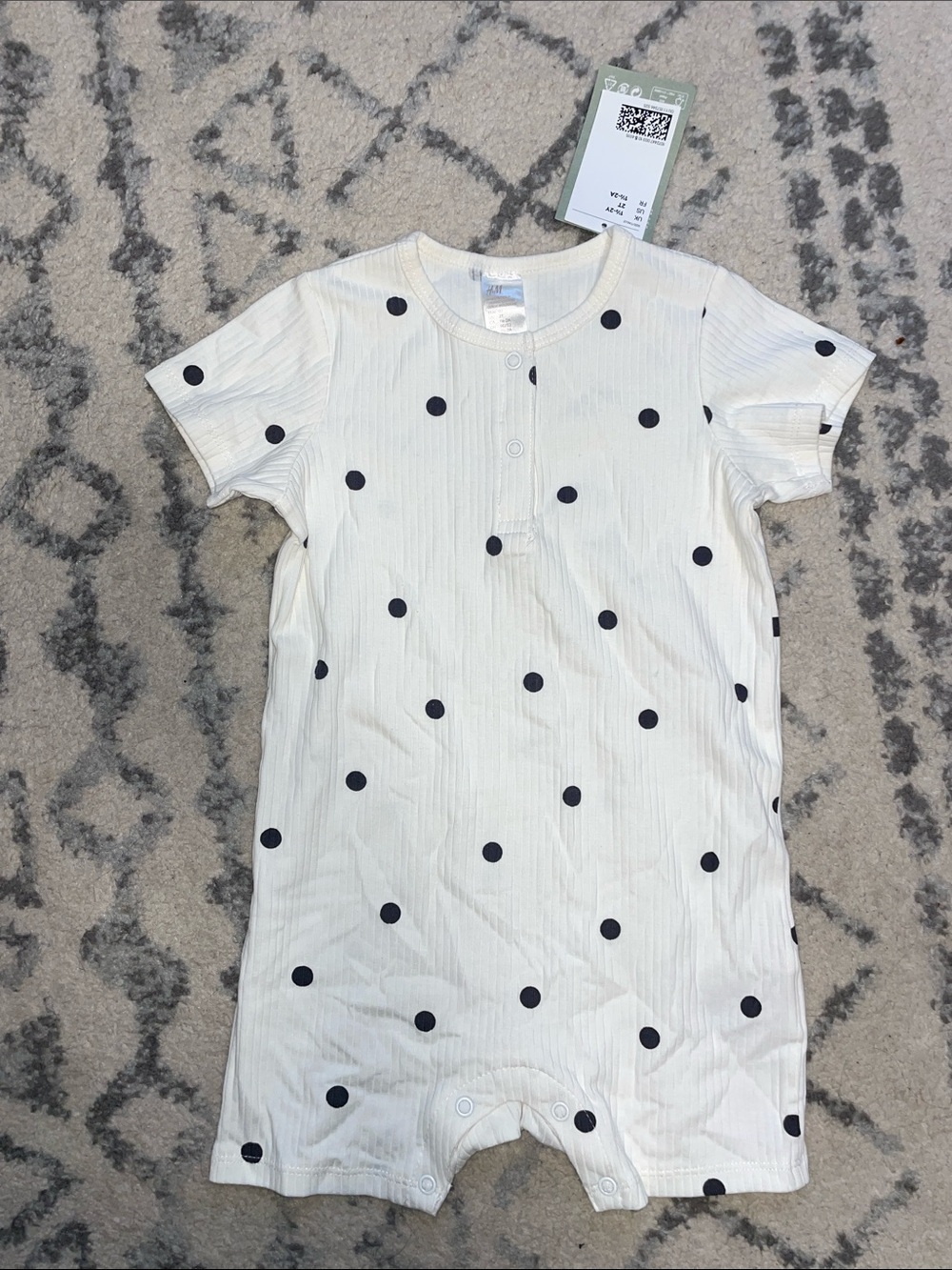 H&M | Ribbed Polka Dot Shorts Romper